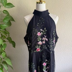 Lulu's Black Floral Embroidered Dress XXL